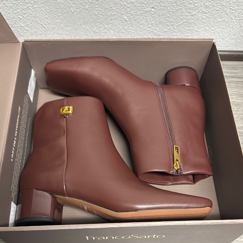 Franco Sarto Noah Bootie In Brown Leather - Picture 2 of 7